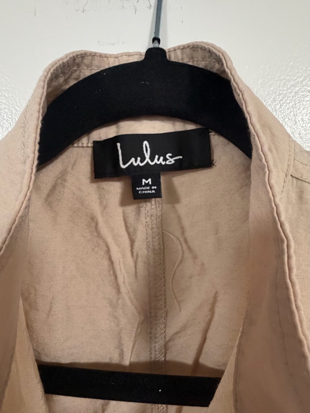 Lulu's Neutral Beige Drawstring Utility Romper - Picture 3 of 7